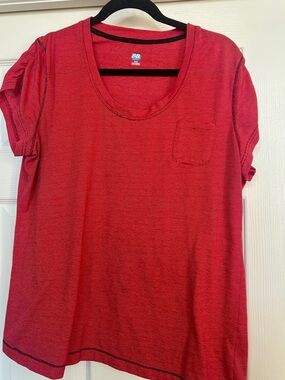 SB Active Red Scoop Neck Short Sleeve Women's Workout Top T-Shirt XL